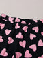 Heart Print Long Sleeve Top and Shorts Lounge Set nicholesgifts