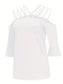 Full Size Cold Shoulder Three-Quarter Sleeve Blouse nicholesgifts