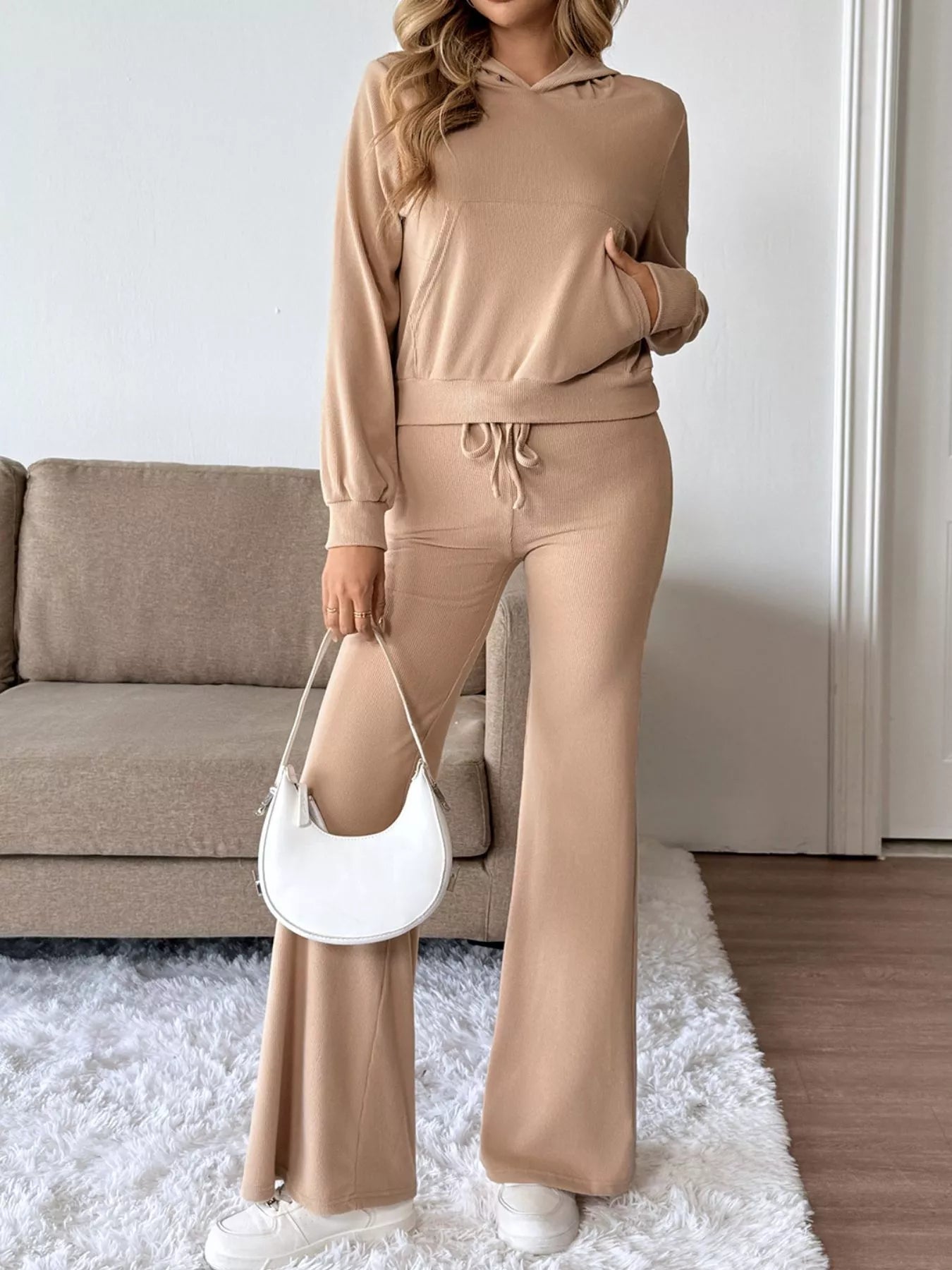 Long Sleeve Hoodie and Pants Set Trendsi