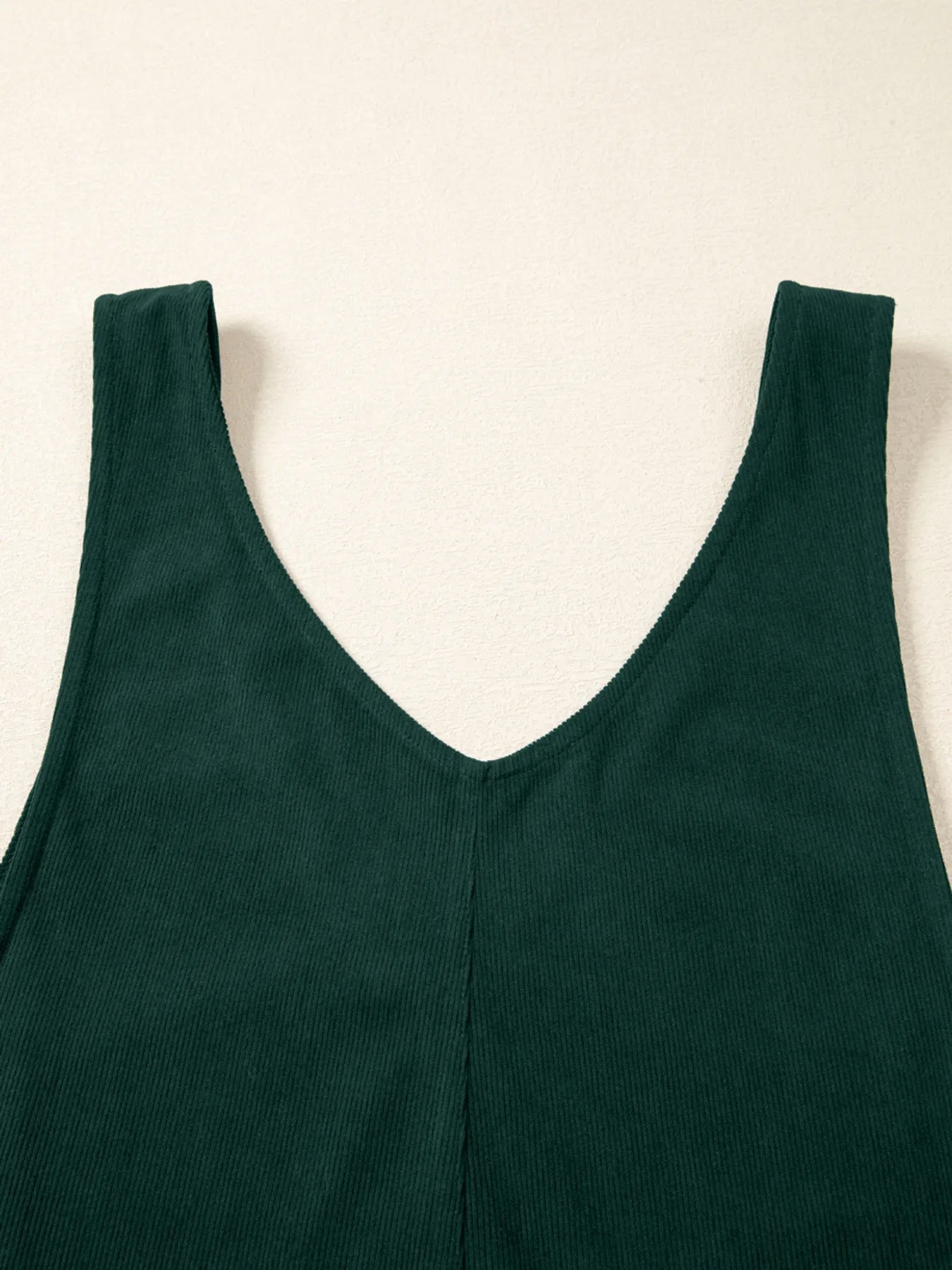 Corduroy V Neck Patched Pocket Sleeveless Jumpsuit nicholesgifts