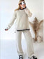 Contrast Trim Round Neck Top and Pants Sweater Set nicholesgifts