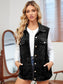 Pocketed Button Up Sleeveless Denim Jacket nicholesgifts