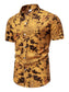 Men's Plus Size Floral Print Short Sleeve Button Down Shirt nicholesgifts