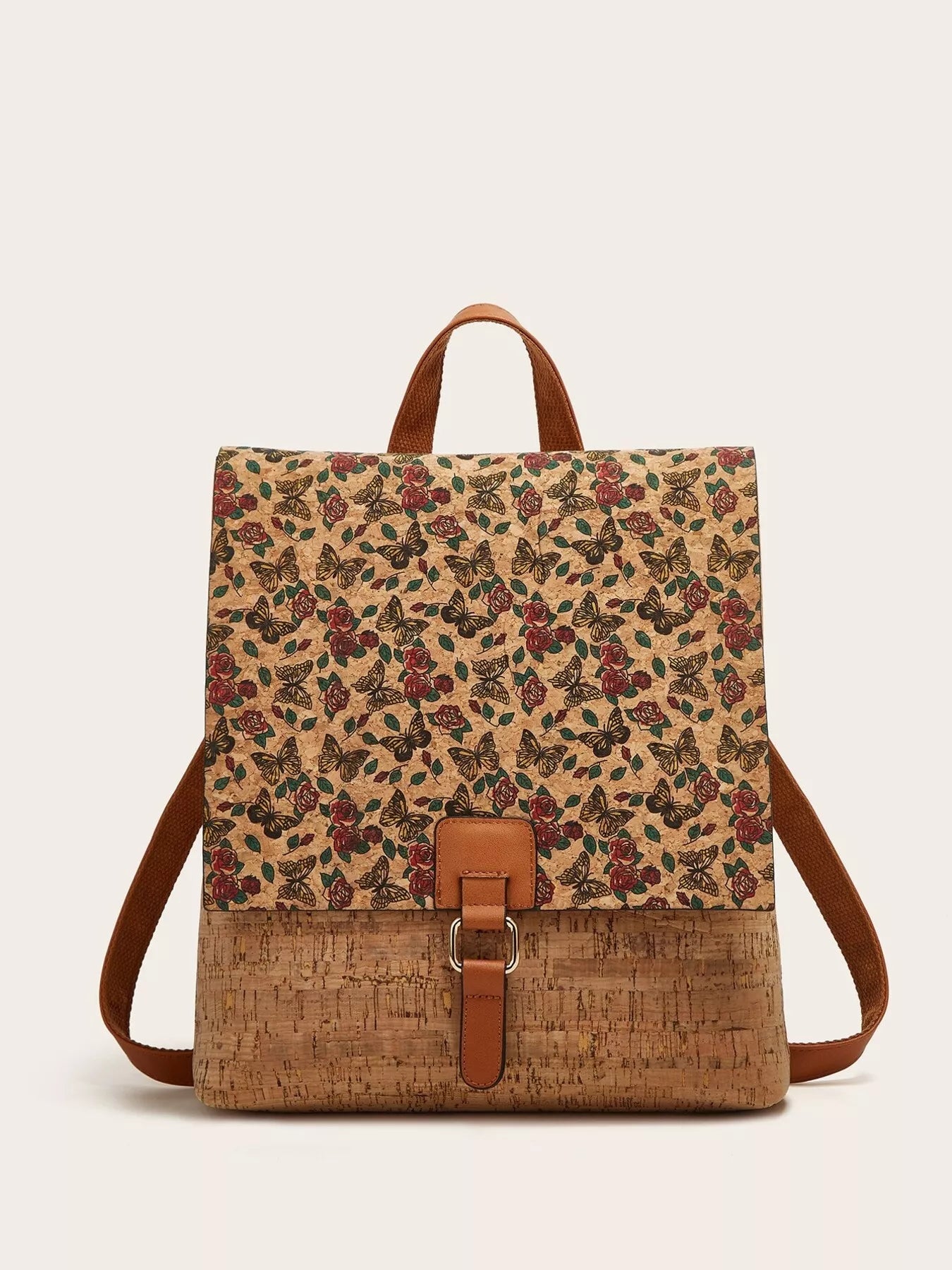 Vintage Bark Print Flap Backpack nicholesgifts