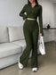 Honey Zip Up Long Sleeve Top and Pants Set nicholesgifts