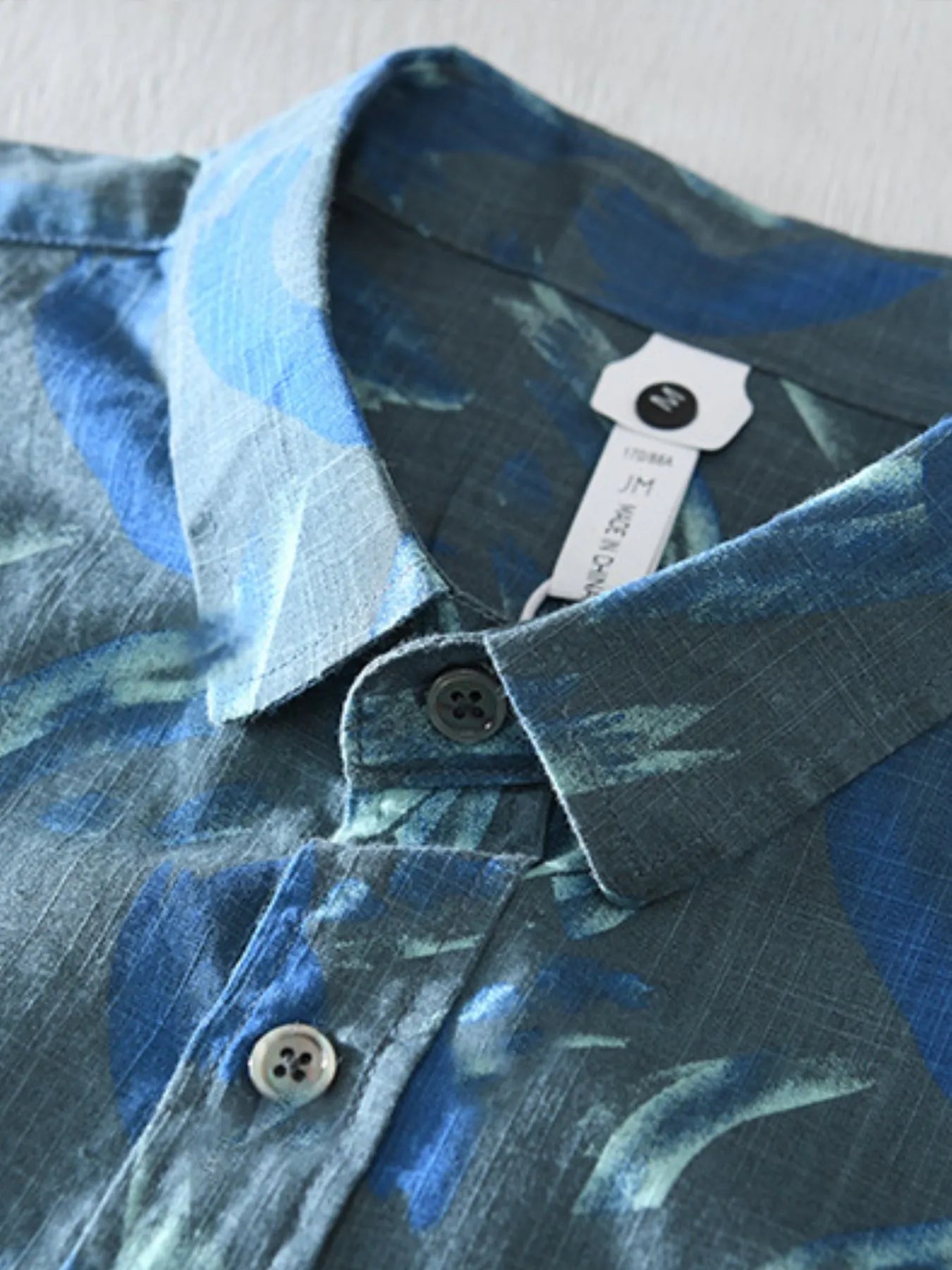 Men's Plus Size Printed Button Up Long Sleeve Shirt nicholesgifts