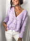 Openwork Button Up Long Sleeve Cardigan nicholesgifts