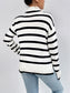 Striped Turtleneck Long Sleeve Sweater nicholesgifts