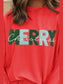 MERRY CHRISTMAS Round Neck Long Sleeve Top and Shorts Set nicholesgifts