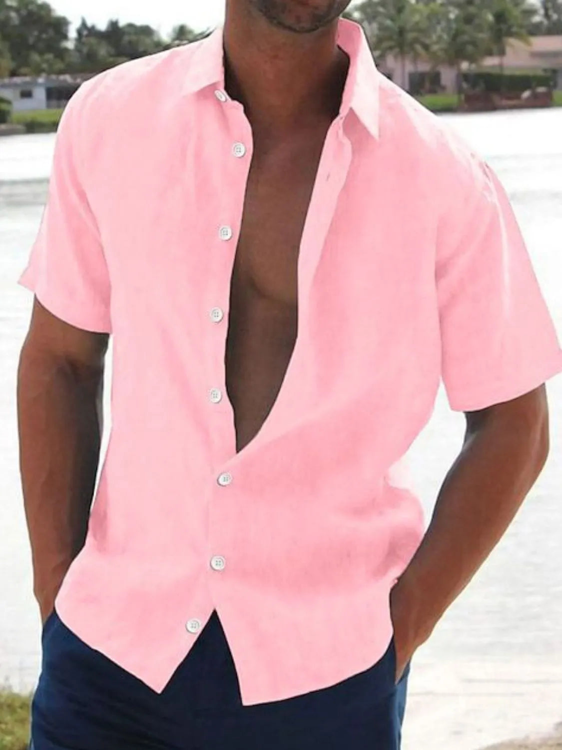 Men's Full Size Button Up Short Sleeve Shirt Plus Size NicholesGifts
