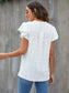 Swiss Dot Notched Flutter Sleeve Blouse nicholesgifts