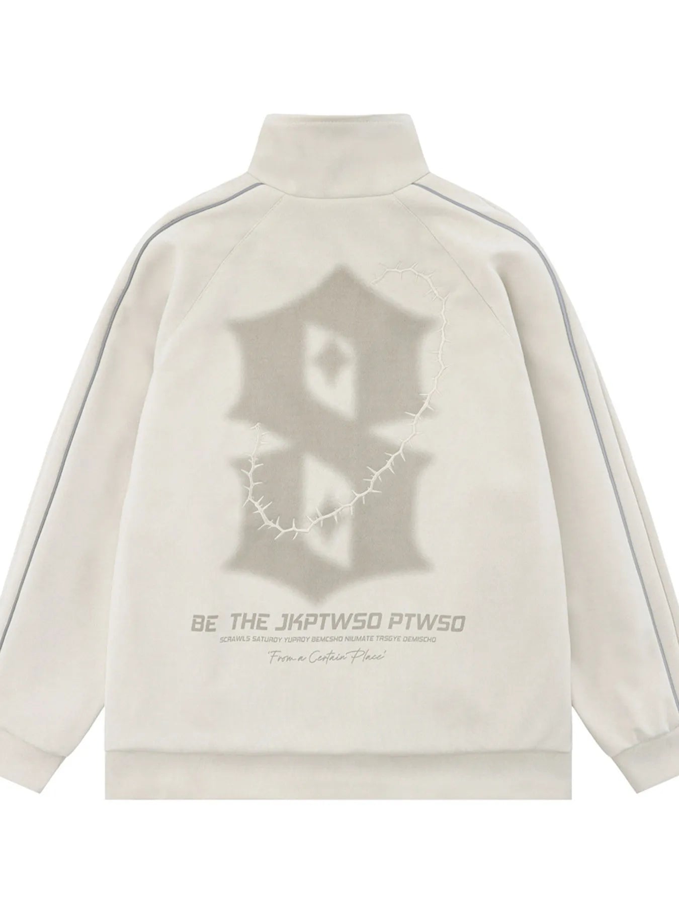Men's Letter Graphic Track Jacket with Contrast Trim Trendsi