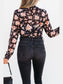 Women Floral Mock Neck Long Sleeve Blouse nicholesgifts