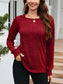 Texture Round Neck Long Sleeve Knit Top nicholesgifts