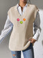 Flower V-Neck Sweater Vest nicholesgifts