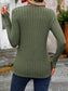Decorative Button Round Neck Long Sleeve T-Shirt nicholesgifts