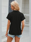 Johnny Collar Short Sleeve Blouse nicholesgifts