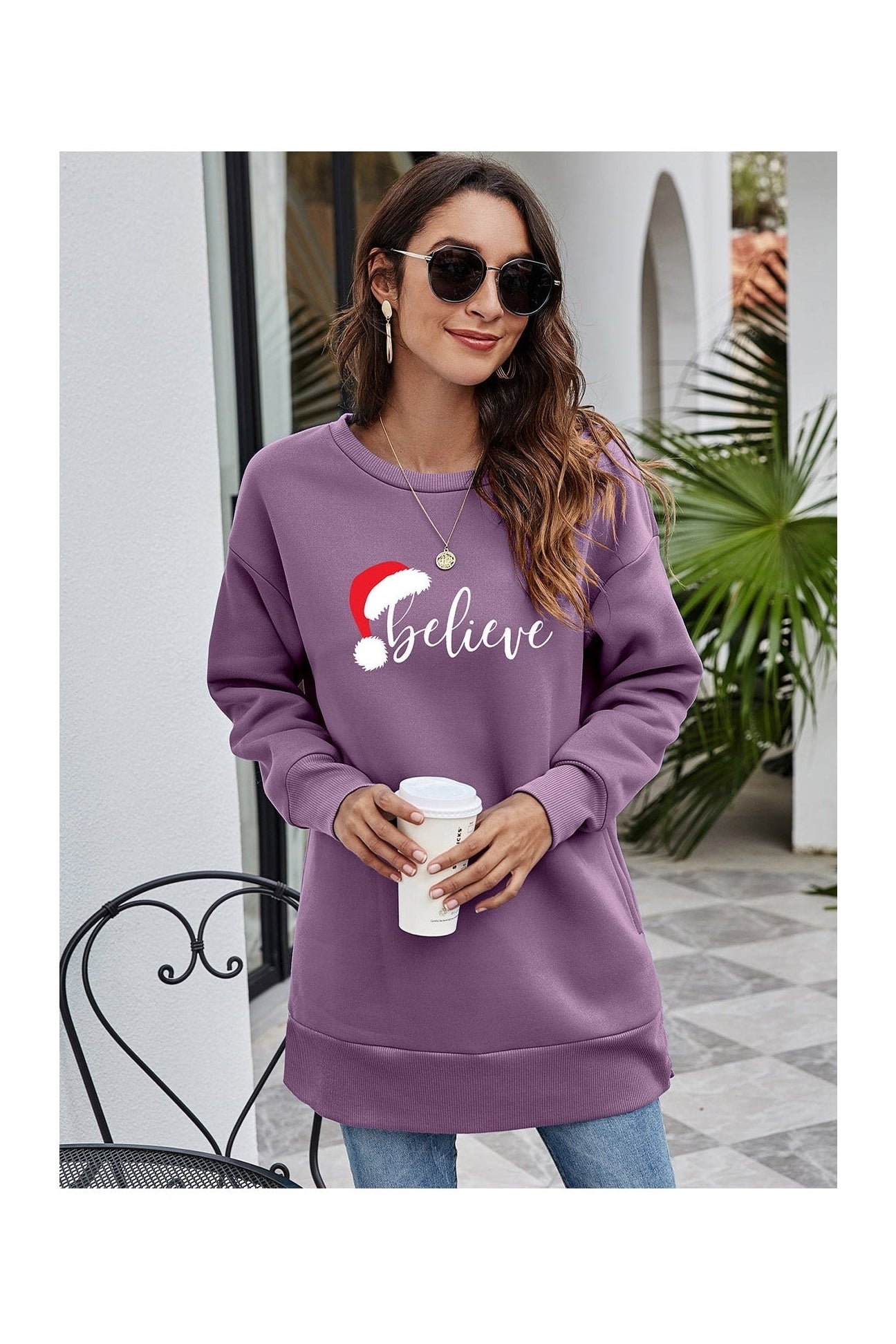 BELIEVE Graphic Tunic Sweatshirt NicholesGifts
