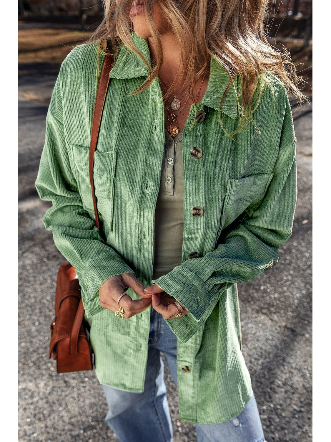 NicholesGifts Women Button Up Long Sleeve Jacket NicholesGifts