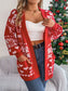 Women Pocketed Open Front Long Sleeve Cardigan nicholesgifts