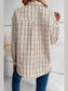 Perfee Pocketed Button Up Collared Neck Jacket nicholesgifts
