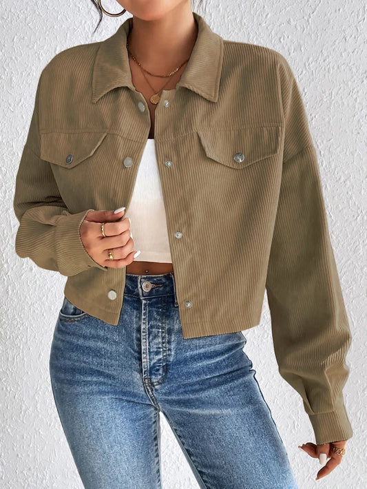 Honey Snap Down Long Sleeve Jacket nicholesgifts