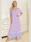 Lace Detail Short Sleeve Lounge Dress nicholesgifts