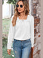 Ruched Square Neck Long Sleeve T-Shirt nicholesgifts