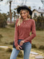 Ribbed Round Neck Long Sleeve Tee nicholesgifts