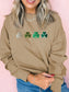Embroidered Clover Pattern Round Neck Sweatshirt Trendsi