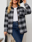 Plaid Collared Shirt Jacket nicholesgifts