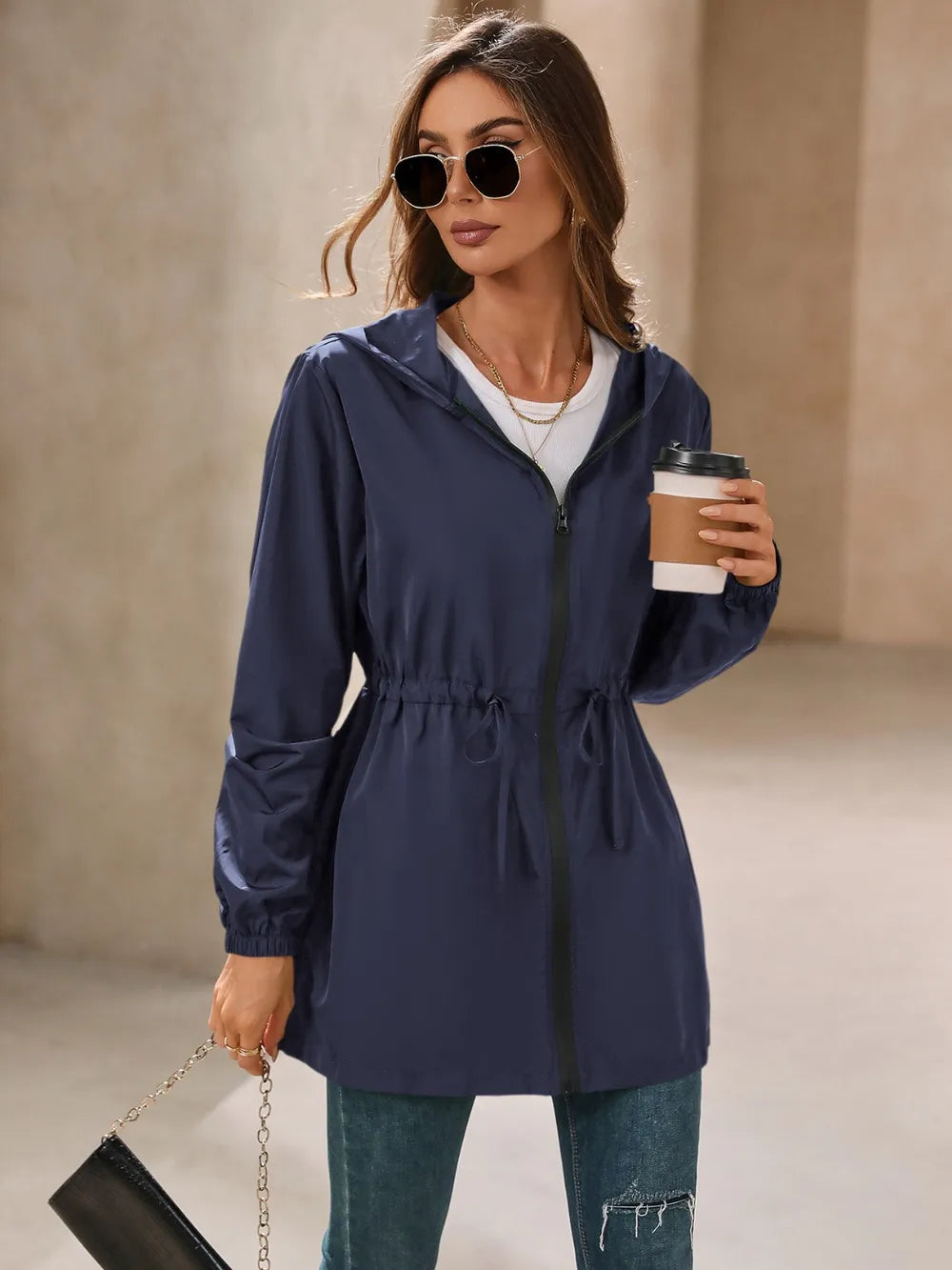 Ivy Lane Outdoor Waterproof Long Sleeve Hooded Windbreaker nicholesgifts