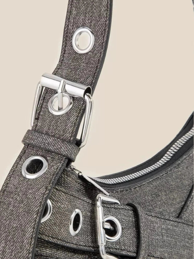 Fame Denim Belt Accent Shoulder Bag nicholesgifts