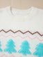 Christmas Tree Ribbed Hem Dropped Shoulder Sweater nicholesgifts