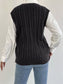 Cable-Knit Button-Up Sweater Vest nicholesgifts