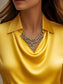 Satin Collar Long Sleeve Blouse nicholesgifts