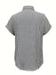 Full Size Striped Button-Up Casual Shirt with Pocket Plus Size nicholesgifts