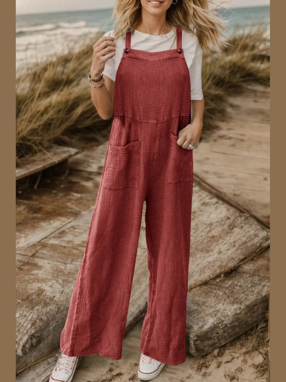 Full Size Wide Leg Front Pocket Jumpsuit nicholesgifts