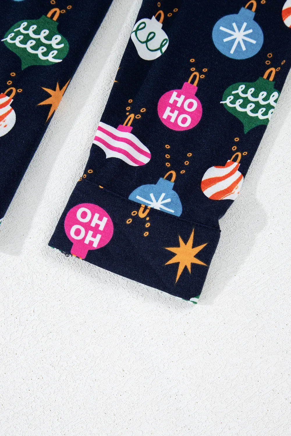 Christmas Lights Print Collared Neck Top and Pants Set Trendsi