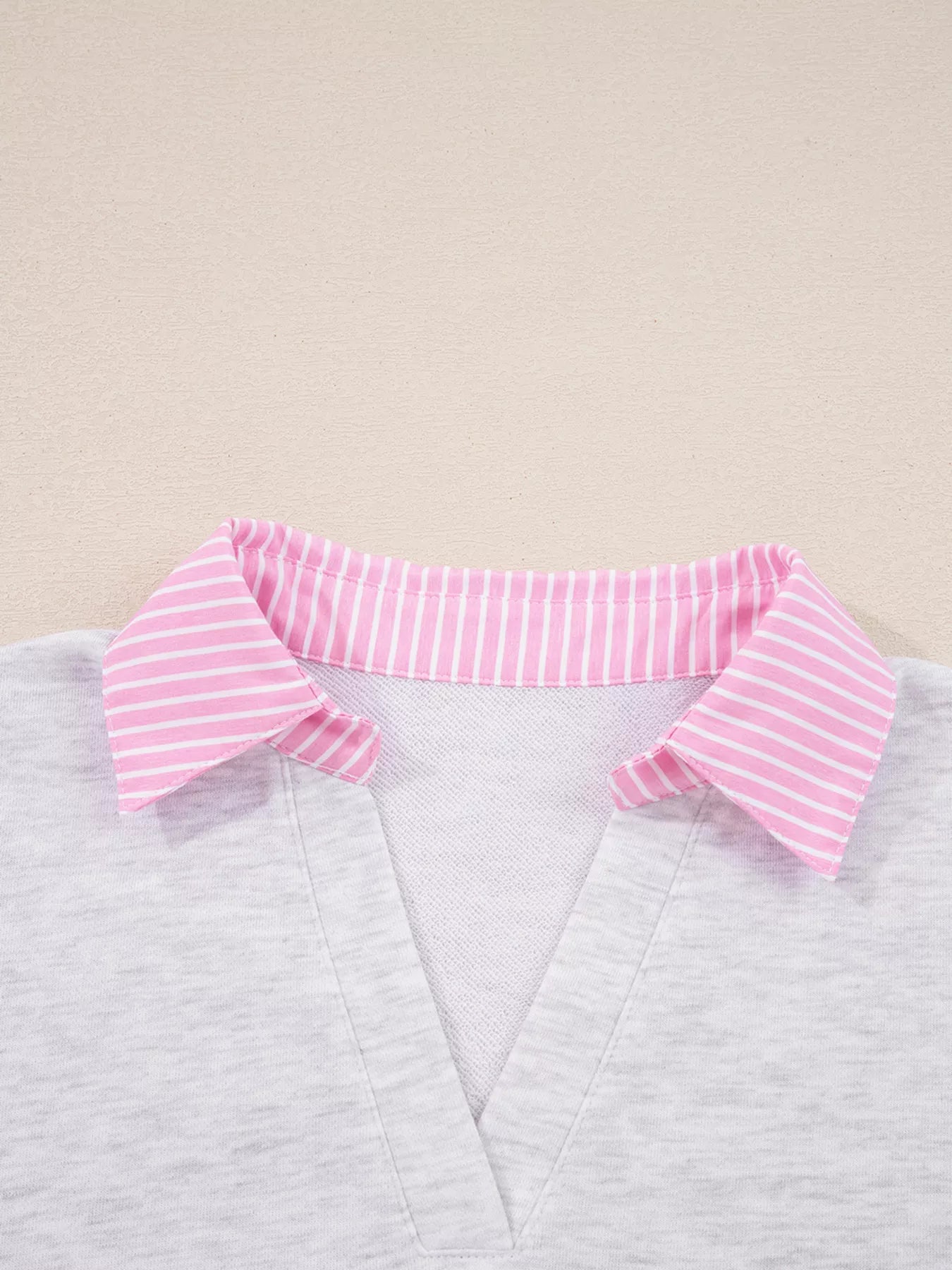 Contrasted Trim Frilled Collar Drop Shoulder Top and Drawstring Pant Set nicholesgifts