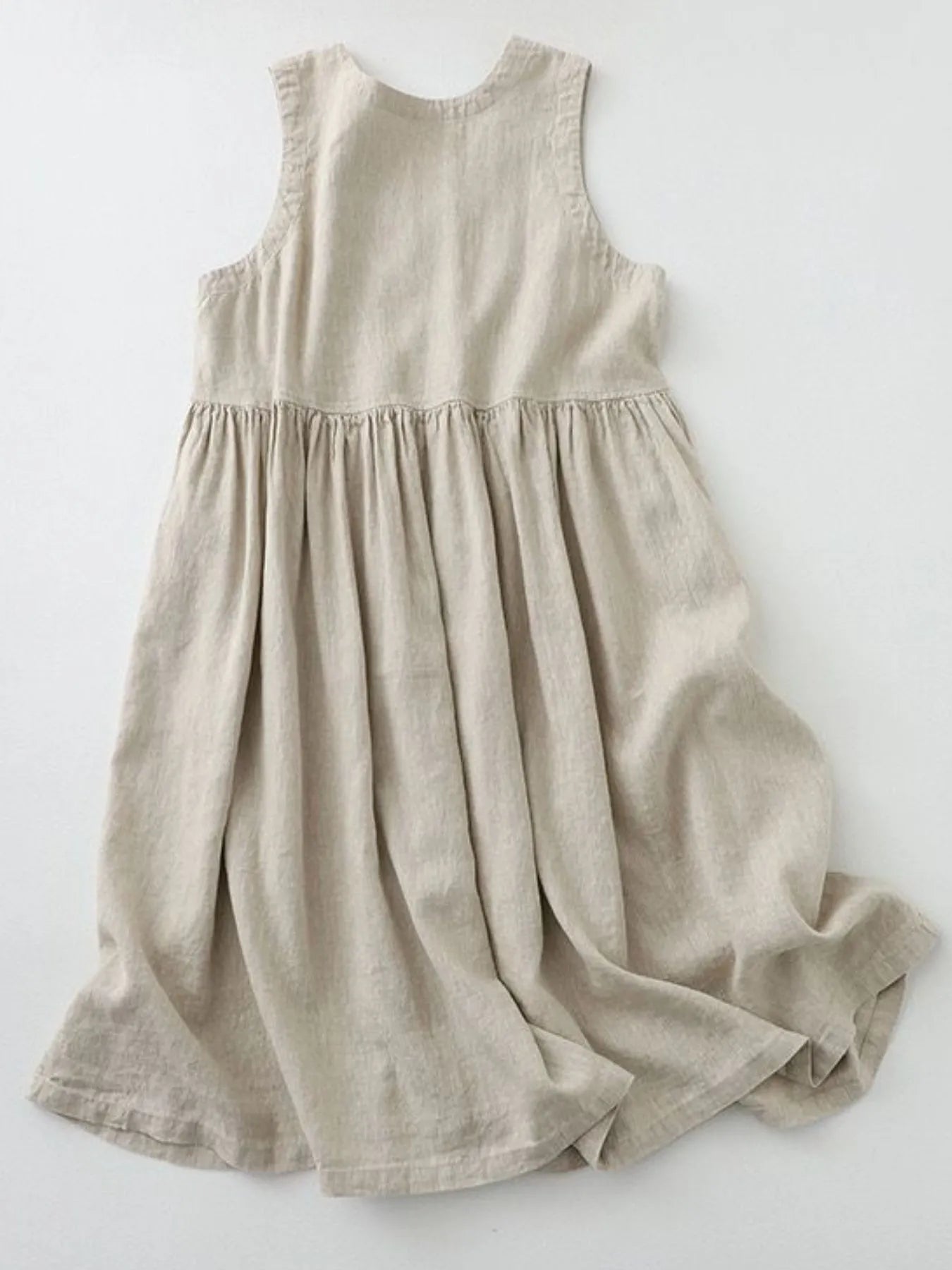 V-Neck Button Detail Sleeveless Midi Dress NicholesGifts