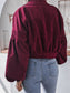 NicholesGifts Women Lantern Sleeve Cropped Corduroy Jacket nicholesgifts