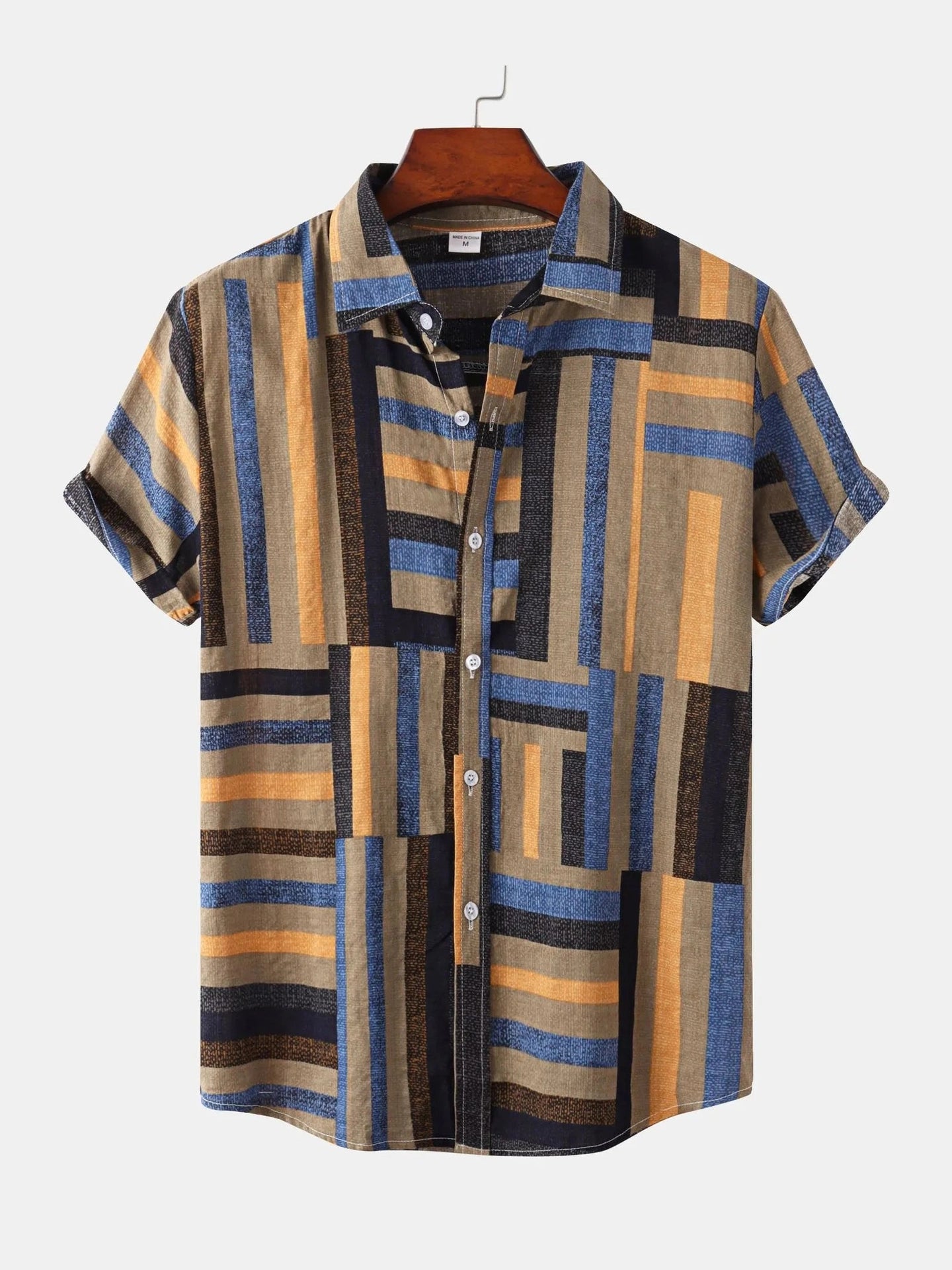 Men's Plus Size Short Sleeve Button-Down Casual Shirt NicholesGifts