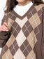 Geometric V-Neck Long Sleeve Sweater nicholesgifts