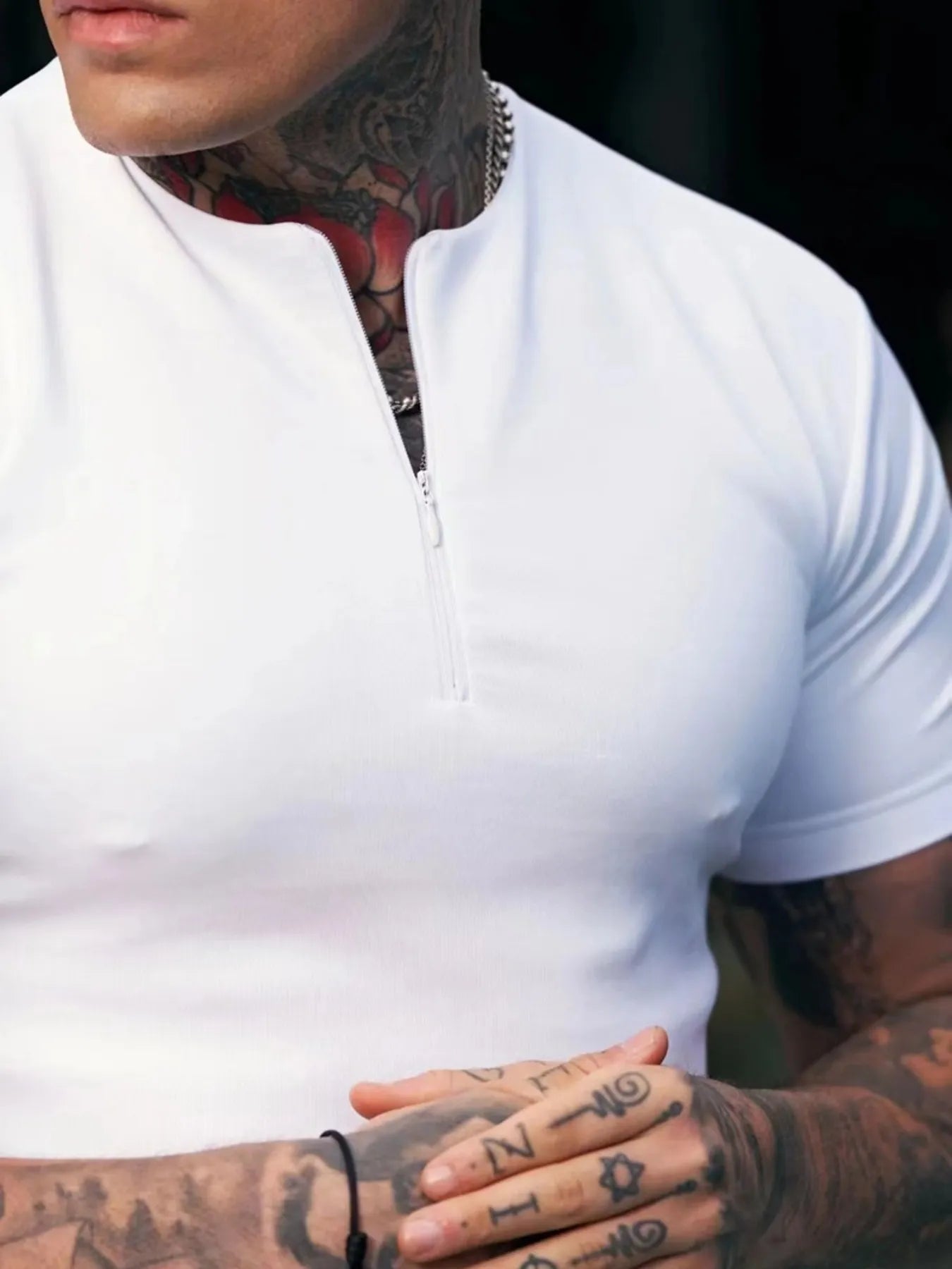 Men's Notched Short Sleeve Active T-Shirt Trendsi