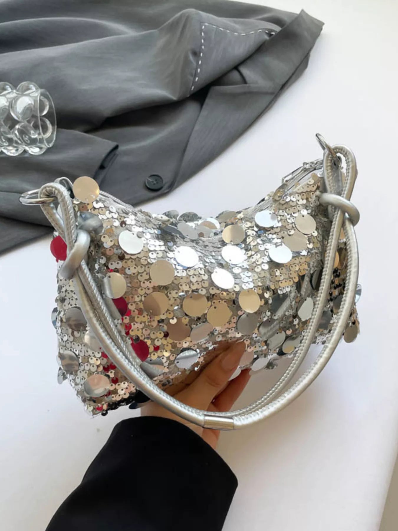 Sequin Embellished Shoulder Bag nicholesgifts