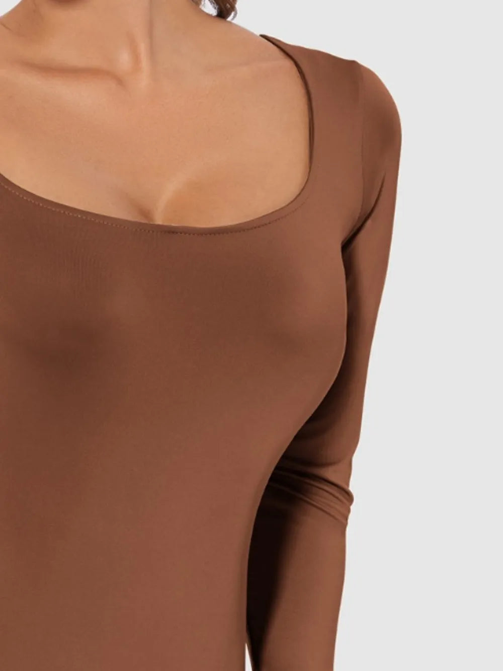 Full Size Scoop Neck Long Sleeve Bodysuit nicholesgifts