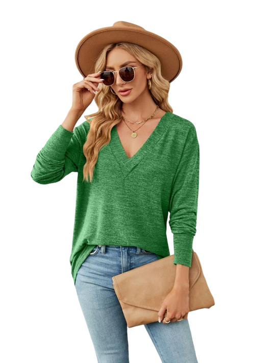 Women V-Neck Long Sleeve T-Shirt nicholesgifts