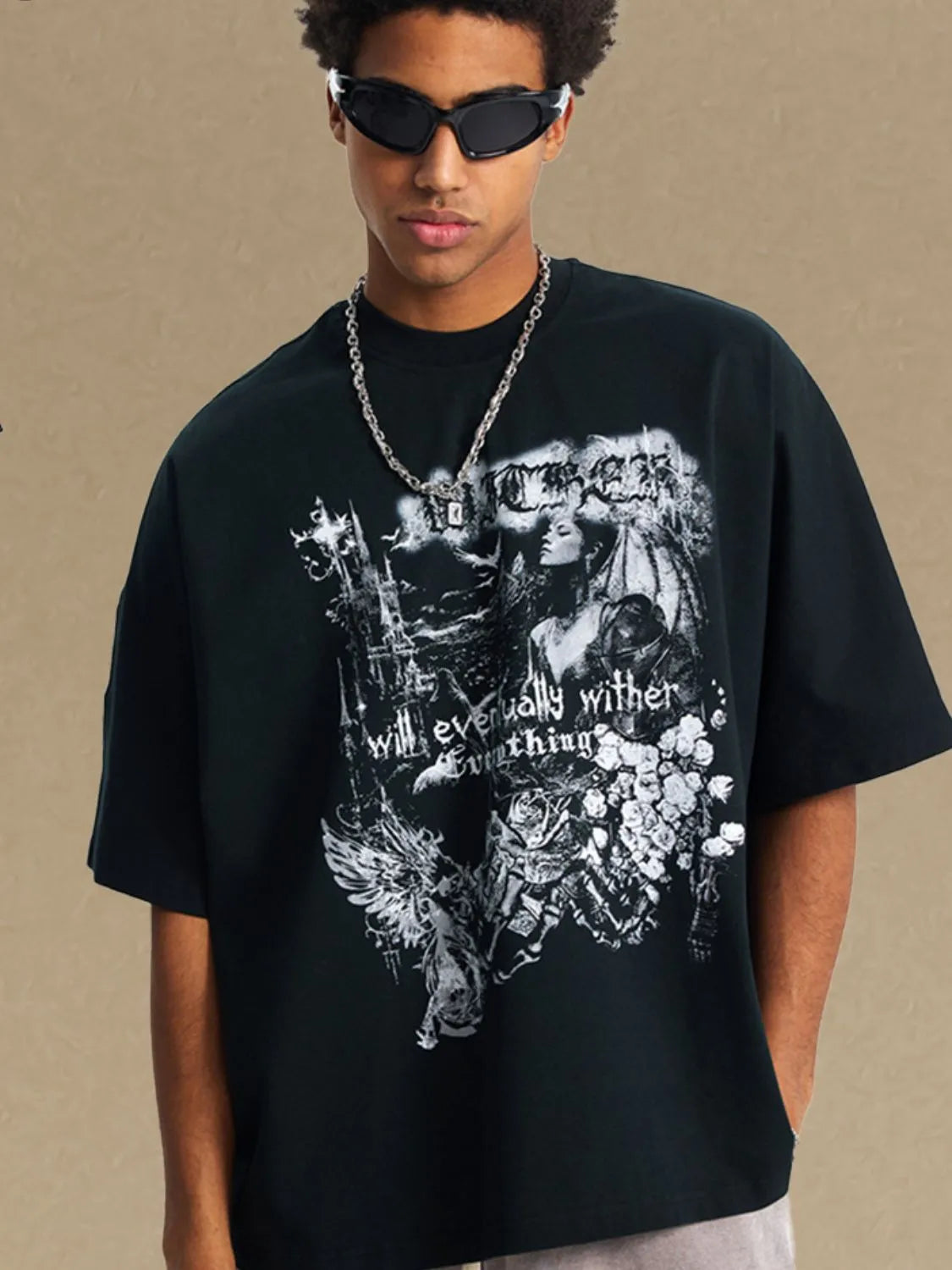 Men's Round Neck Half Sleeve Graphic T-Shirt NicholesGifts