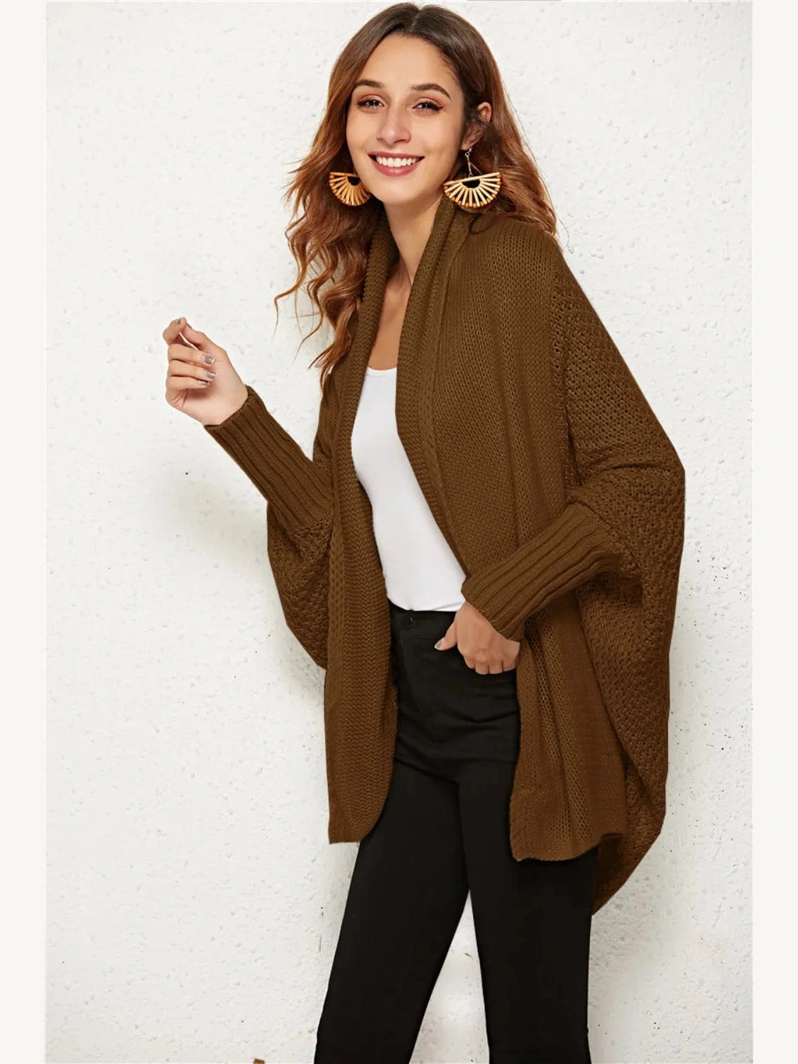 Angel Wings Open Front Batwing Sleeve Cardigan nicholesgifts